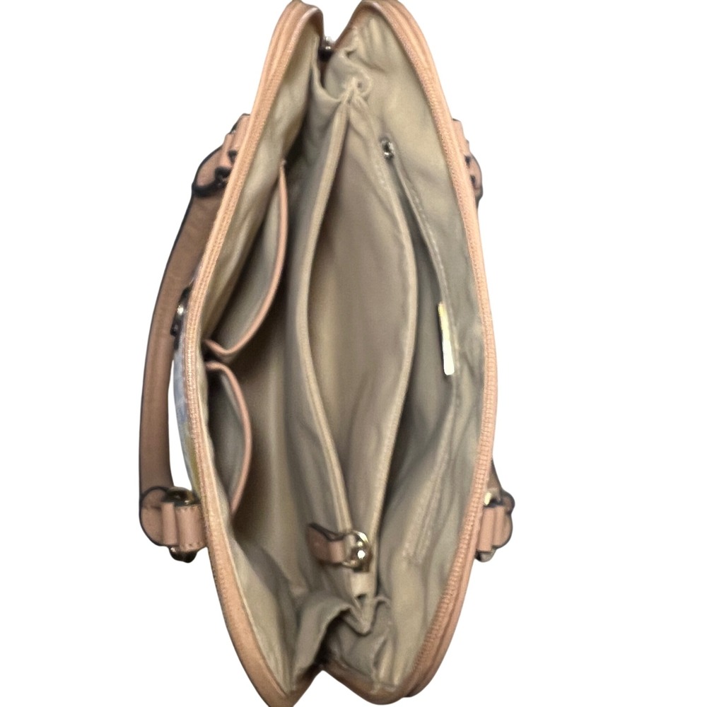 Giani Bernini Lemon Print Saffiano Medium Dome Satchel Bag in Yellow, Blue, Tan - Picture 9 of 16